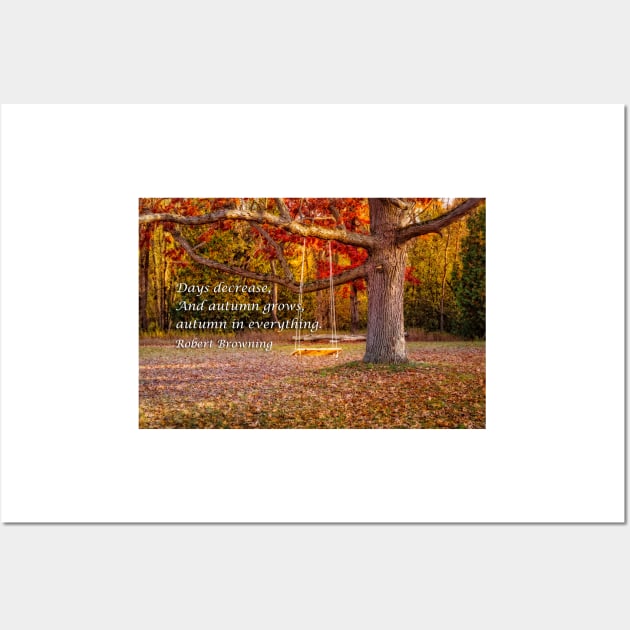 Tree Swing In Autumn Wall Art by Robert Alsop